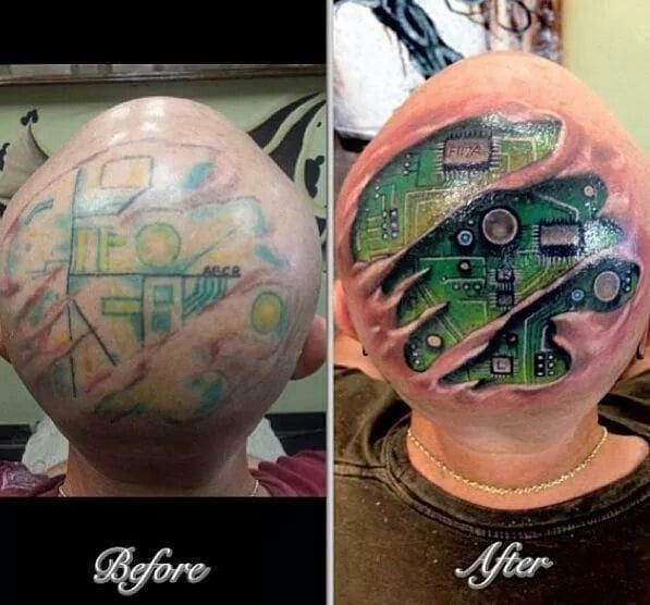 No need to grow hair, now you look badass again. Please credit the artist of this fix-up.