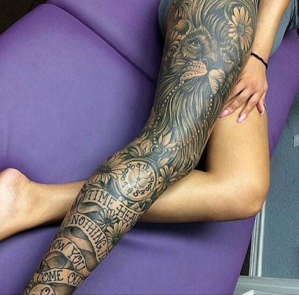 Incredible Black and Grey Leg Sleeve by Joseph Haefs