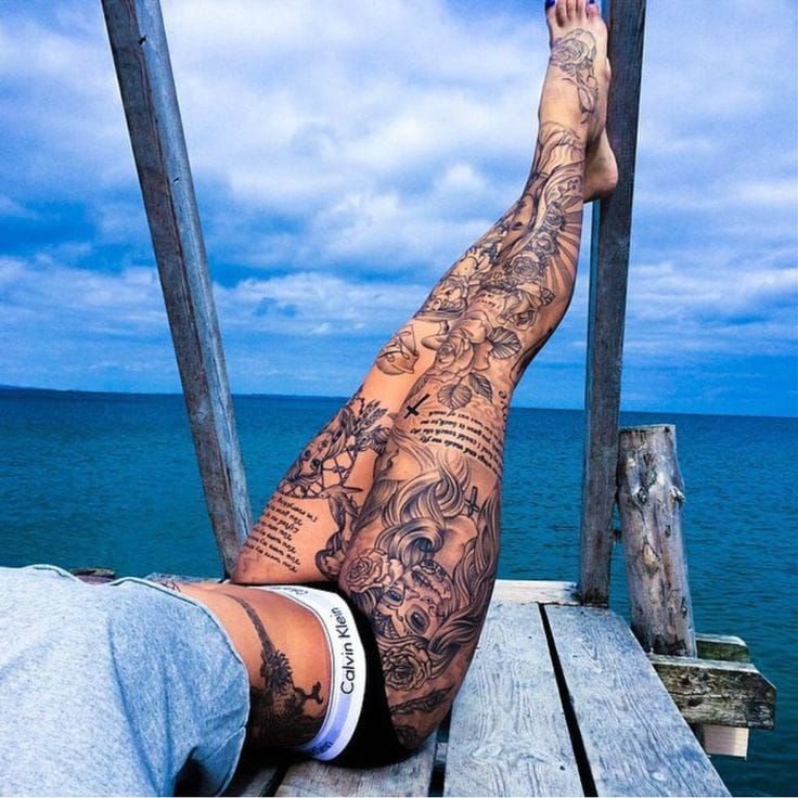 Another Shot Of Sabrina Kongsted's Incredible Leg Tattoos