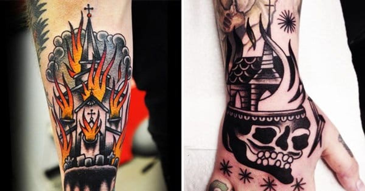 1. Burning Church Tattoo Designs - wide 4