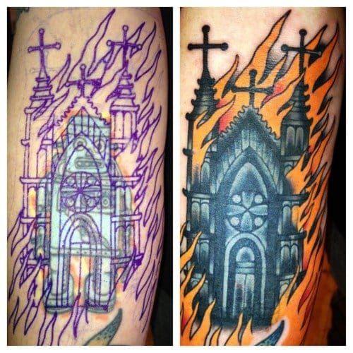 Cover Up Tattoo by Lucky Devil Tattoo