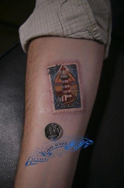Photo of a tattoo with a postage stamp 01052020002XNUMX No XNUMX postage  stamp tattoo tatufotocom  tatufotocom