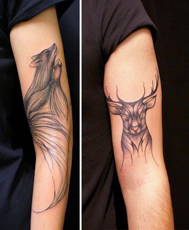 Mimicking the Flow of Nature Tattoos by Sanne Vaghi  Geometric tattoo  Minimal tattoo design Body tattoos