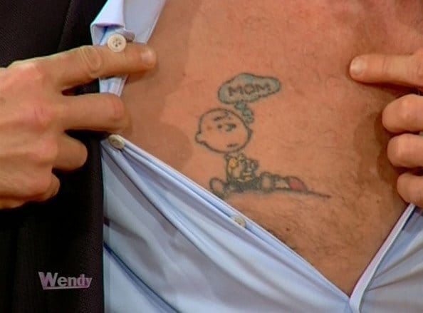 Detail of Charlie Brown saying "mom"
