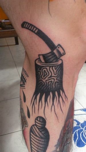 Tree Stump Tattoo by Last Sparrow Tattoo