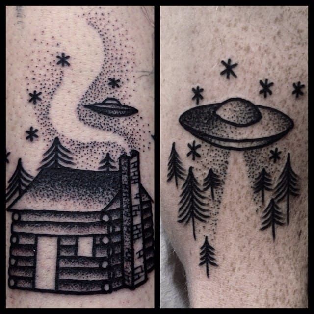 Awesome cabin in the woods by  Mayday Tattoo Co  Facebook