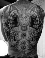 The words of Buddha touch on all aspects of human life and finally bring meaning to it. Buddha tattoo, artist unknown. #buddha