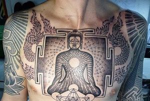 Buddha tattoo, artist unknown. #buddha