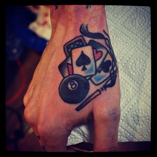 Card Hand Tattoo by Piotr Melnyczuk