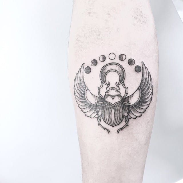 Illustrative Scarab Tattoo by Caitlin Thomas