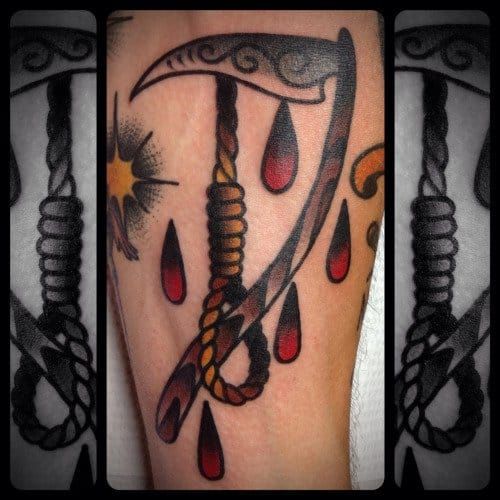 Noose and Scythe Tattoo by Antonio Roque