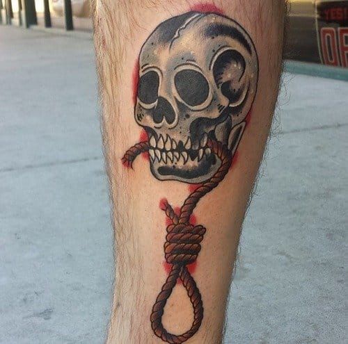 Noose and Skull Tattoo by Ryan Carr
