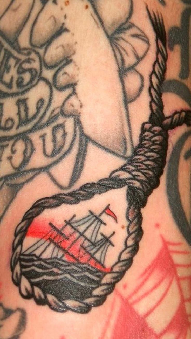 Noose Ship Tattoo, unknown artist