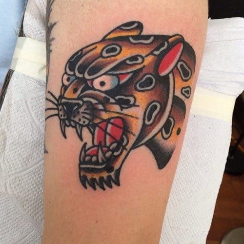 leopard head tattoo