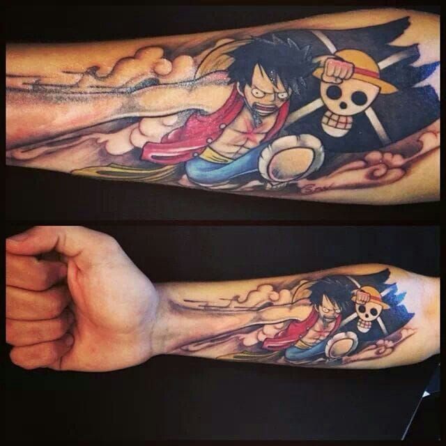Anime ONE PIECE Luffy Lasting Finger Tattoo Stickers Law Ace Arm Fake  Tattoos | eBay