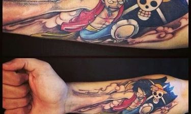 one piece luffy arm tattoo