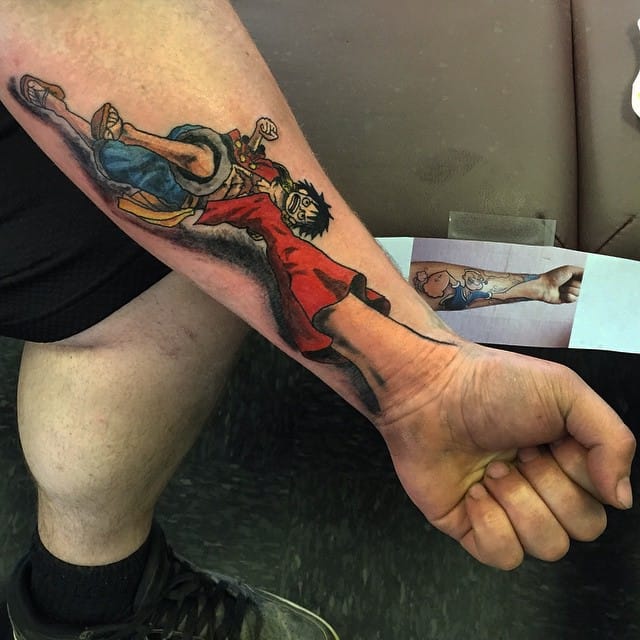 Tattoo uploaded by JD • One Piece, Luffy, Ace, Goku, dragon ball, anime •  Tattoodo