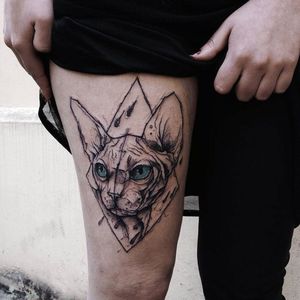 Sphynx cat tattoo