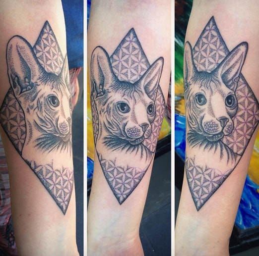 LV Tattoo - Artist Adam recreated this Sphinx Cat design adding the Galaxy  instead of a basic color pop. #sphinx #galaxy #egypt #sacred #tattoo  #tattooideas