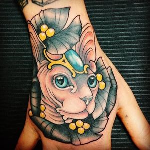 Bold Hairless Cat Tattoo by Vale Lovette