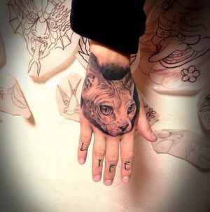 Sphynx Cat Tattoo by Your Round Tattoo Studio