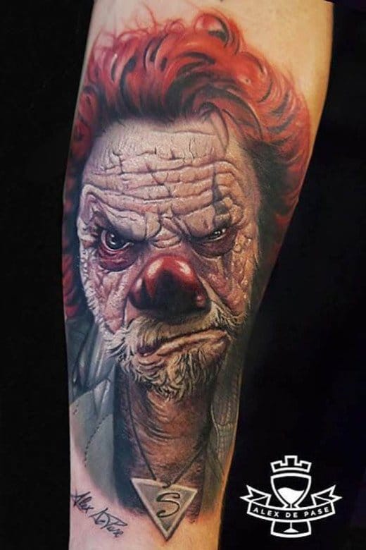 Amazing Clown Tattoo by Alex De Pase