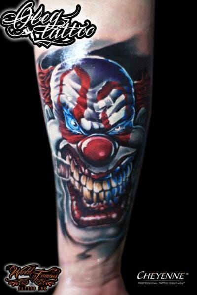 Villainous Clown by Oleg Tattoo