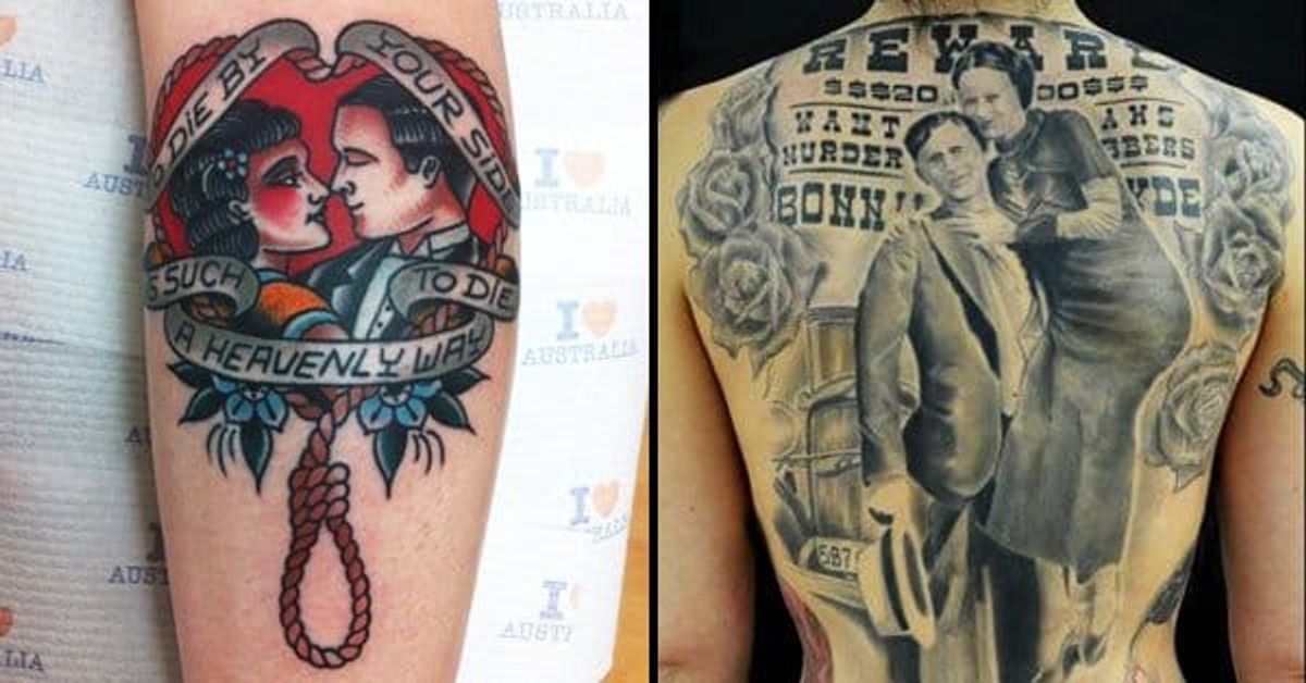 15 Bonnie And Clyde Tattoos For Badass Couples. 