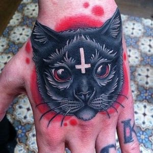 Cat tattoo by Megan Massacre