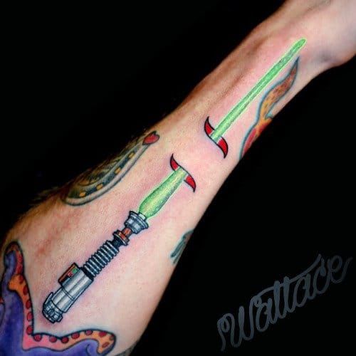 Lightsaber Tattoo Finger by libbyguytattoos  Tattoogridnet