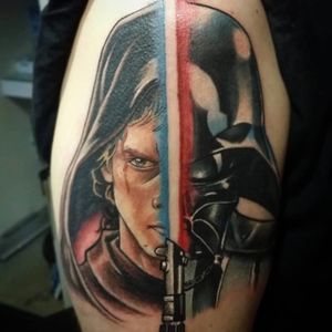 Creative Skywalker Vader Tattoo by Tattoo by Piero Tat-twin Bockos #skywalker #starwars