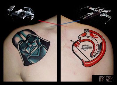 Star Wars Tattoos by Kris Ciezlik #starwars #krisciezlik #darthvader