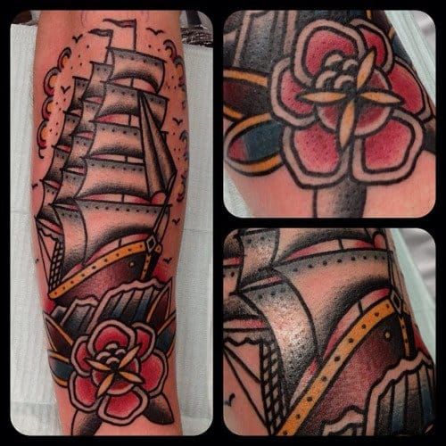Traditional ship done by Matt Houston @ Gastown Tattoo : r/tattoos