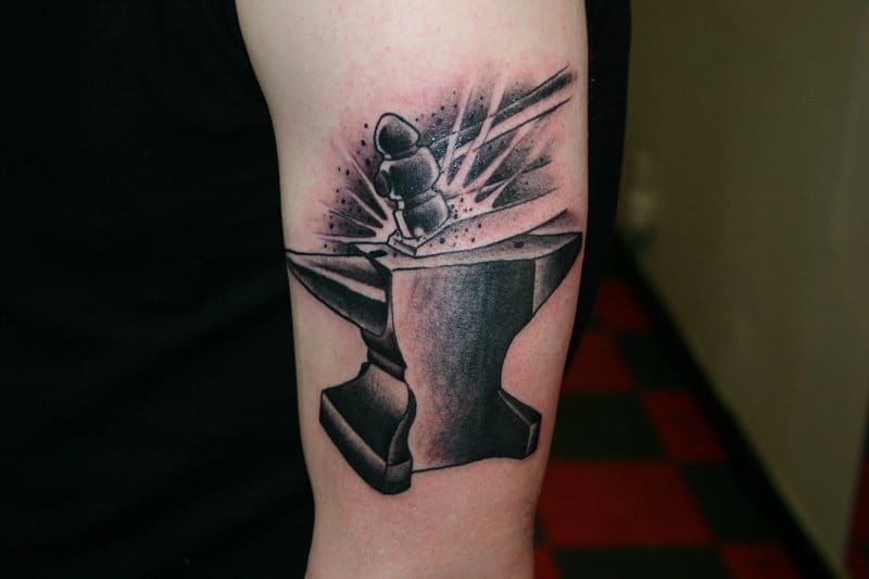 60 Anvil Tattoo Designs For Men  Iron Block Ink Ideas
