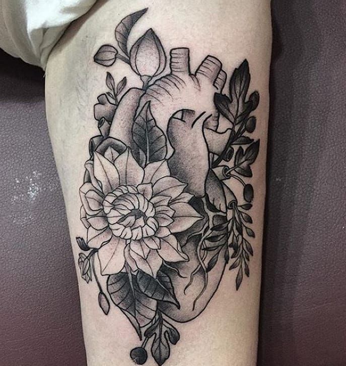 Connected Ink Tattoo and Body Piercing  a black and grey sacred heart on  the forearm made by Danny here in Connected Ink email message or call us  for any tattoo and