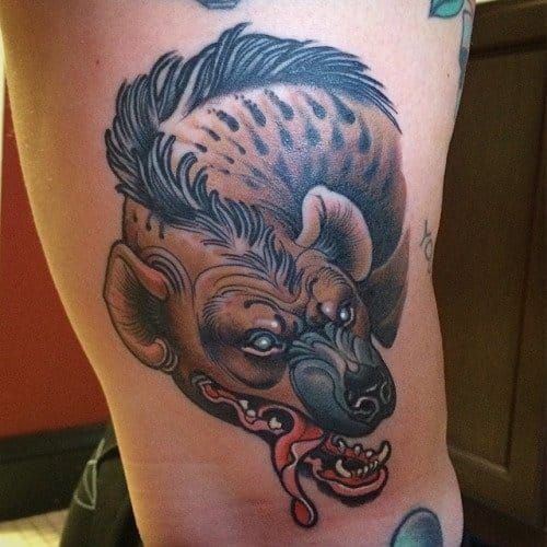 60 Hyena Tattoo Designs For Men  Animal Ink Ideas  Hyena tattoo Tattoos Traditional  tattoo
