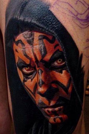 An awesome portrait of Darth Maul done by Nikko Hurtado