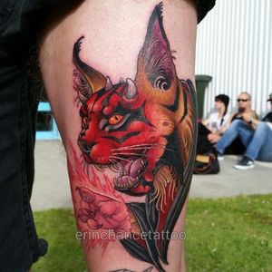 An ultra cool cat Darth Maul tattoo! Check out the details on this one!