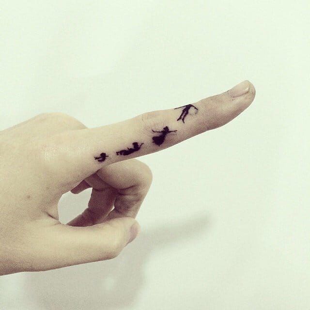 Peter Pan minimalist finger tattoos by hongdam