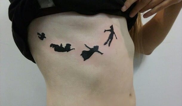 peter pan flying silhouette tattoo