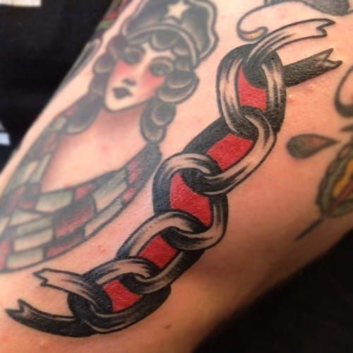 Chain link heart  Chain tattoo Sleeve tattoos Motocross tattoo