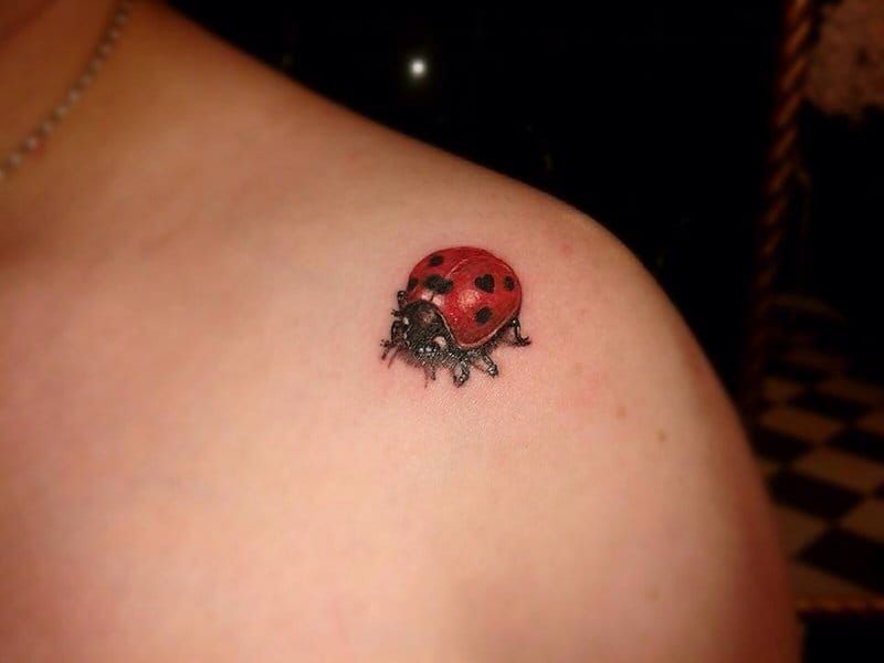 Ladybug Tattoo  Lady bug tattoo Button tattoo Tattoos