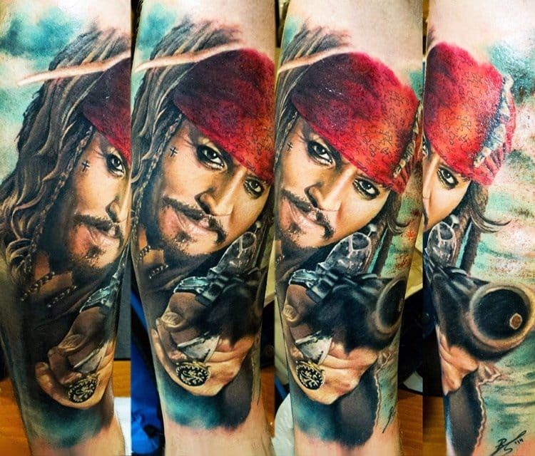 Pirates of the Caribbean  Here are some pics of Jacks tattoo ON Jack