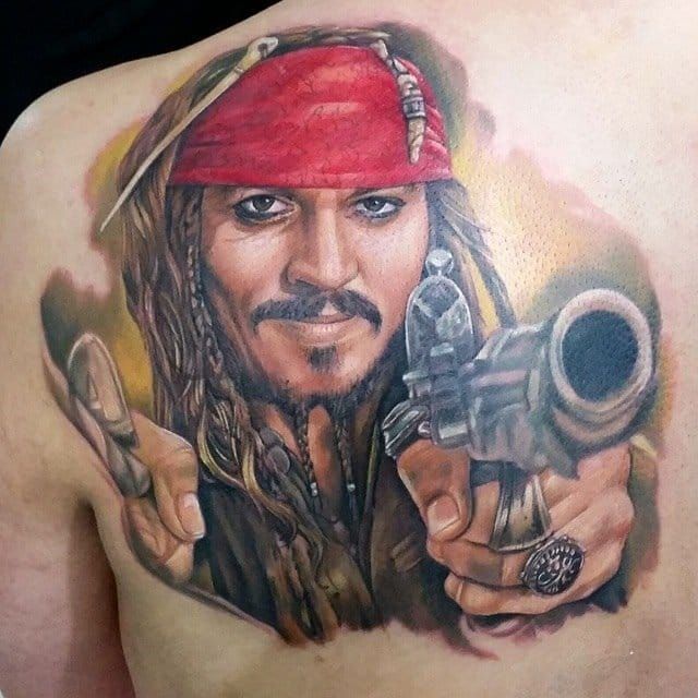 Captain Jack Sparrow Full Back Tattoo we did for Phoenix Comic Con Pics  Jack  sparrow tattoos Captain jack sparrow Jack sparrow