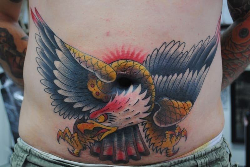 Eagle tattoo  Beautiful tattoos for women Chest tattoos for women Lower stomach  tattoos