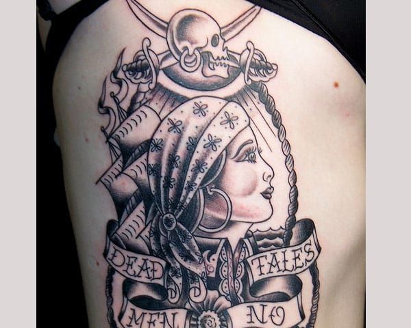 Pirate chick tattoo by Khail Tattooer  Photo 21680