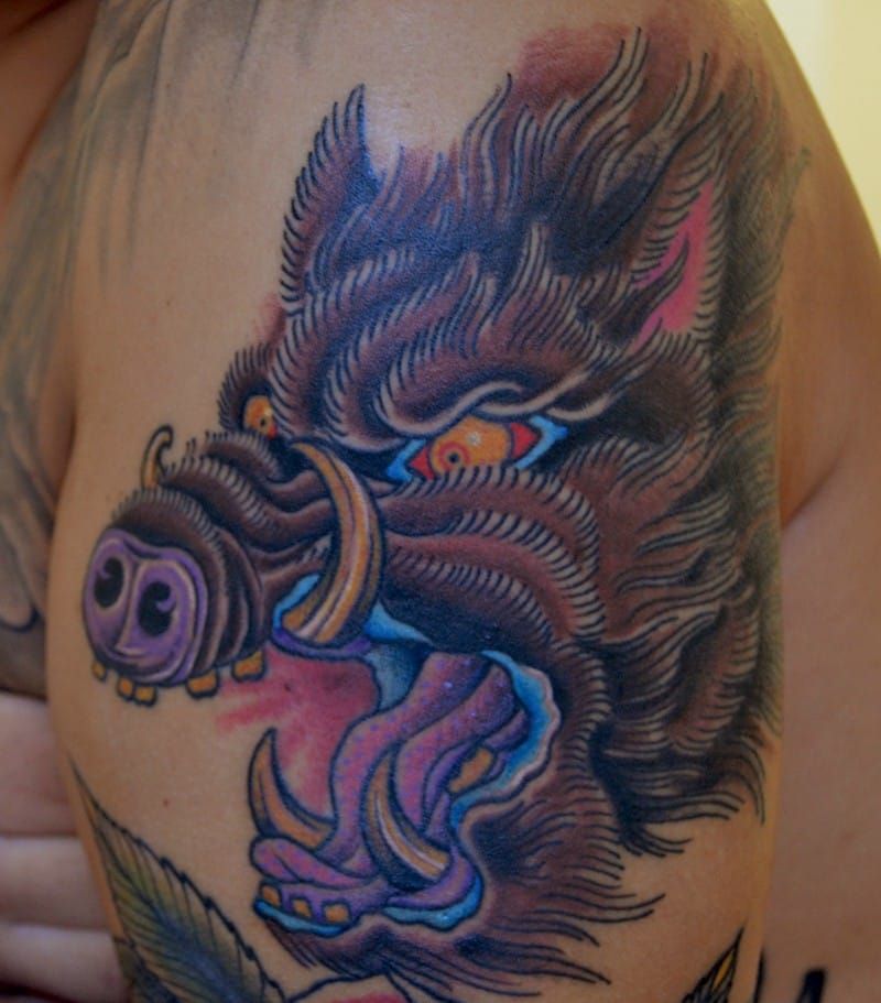 japanese wild boar tattoo