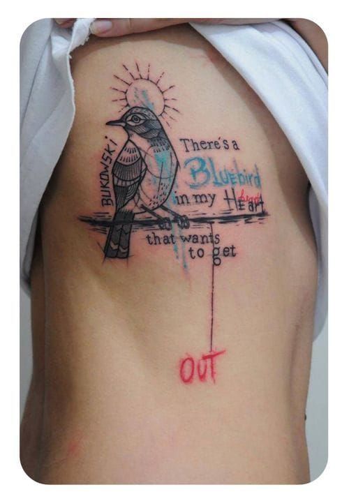 Personal favorite Bukowski Bluebird by Bukowski interpretation. Please artist's name in the comments.