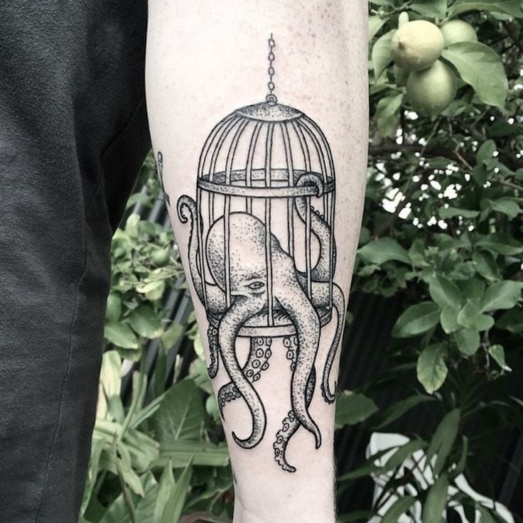 Bird cage tattoo  Birdcage tattoo Cage tattoos Tattoo design drawings