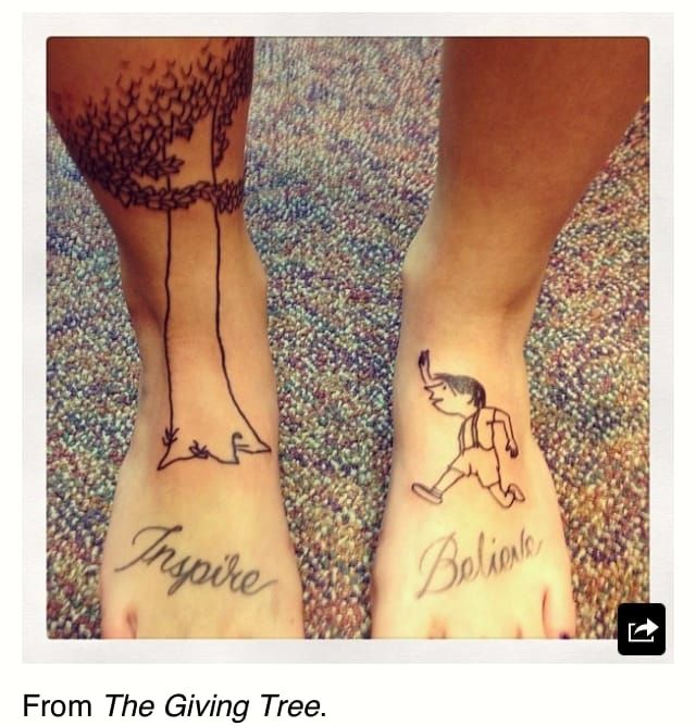 Feet are the perfect location to do a tattoo in two parts while remaining aesthetically appealing.